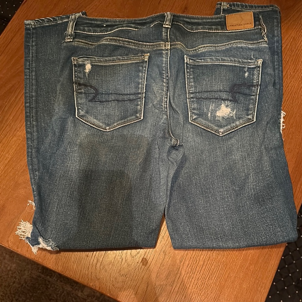 American Eagle Outfitters Blue Distressed Jeans
